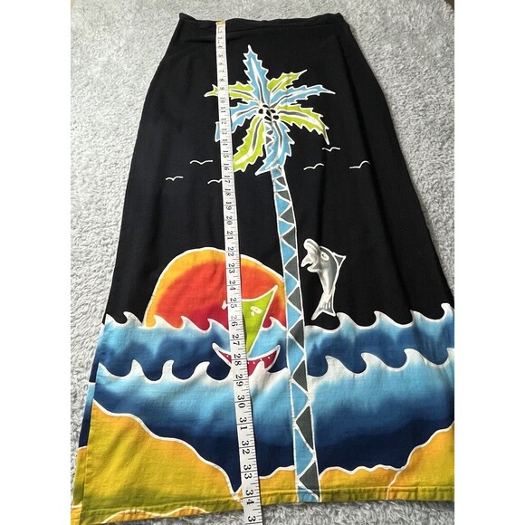 Carried Away Sz L Pencil Skirt Stretch Tropical Print Vacation Cruise Island - Picture 3 of 12